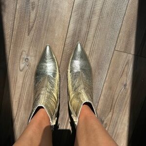 Sugar Gold Ankle Booties with Metallic Finish
